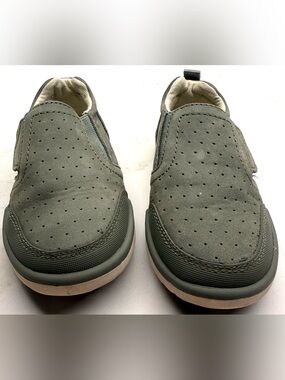Hush Puppies Marley Leather Slip-On Shoes Toddler Boys Wide 7.5 Olive Green